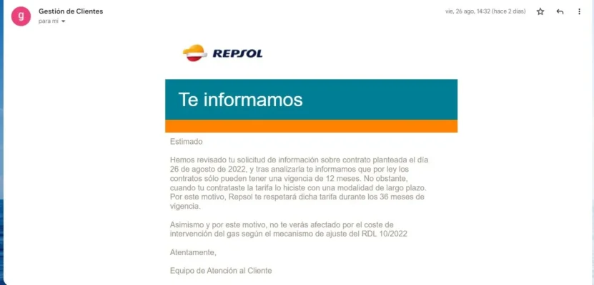 [Nergiza.com] TotalEnergies iguala o mejora las tarifas de los que tengan tarifas vigentes con Repsol antiguas.