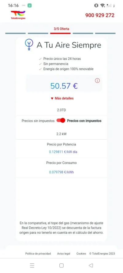 [Nergiza.com] TotalEnergies iguala o mejora las tarifas de los que tengan tarifas vigentes con Repsol antiguas.