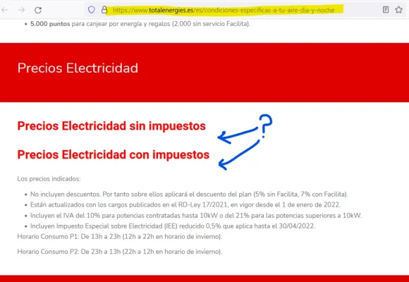[Nergiza.com] TotalEnergies iguala o mejora las tarifas de los que tengan tarifas vigentes con Repsol antiguas.