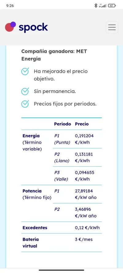 [Nergiza.com] Tarifas Interesantes para Fotovoltaica FV con Batería Virtual BV