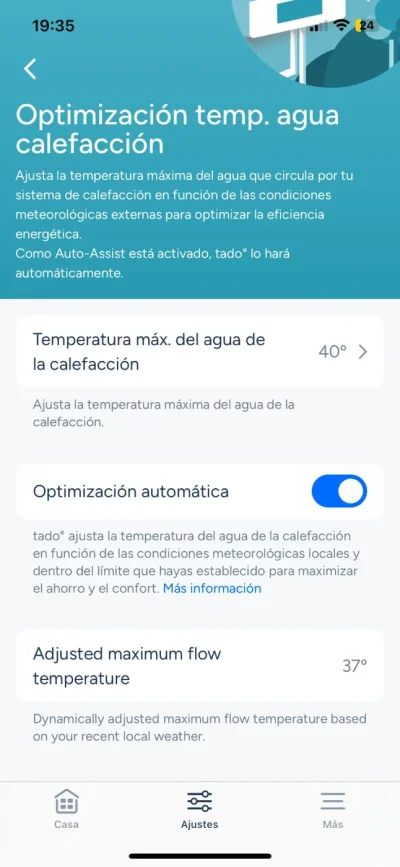 [Nergiza.com] Nueva funcionalidad termostato TADO: Optimización Tª agua calefación