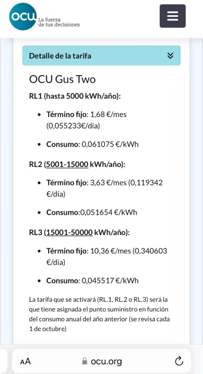 [Nergiza.com] TARIFA GAS - Mercado regulado - TUR