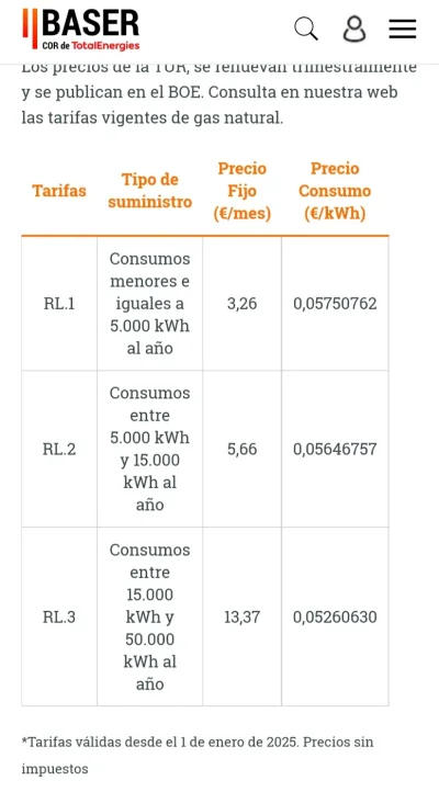 [Nergiza.com] TARIFA GAS - Mercado regulado - TUR