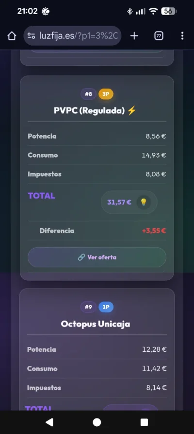 [Nergiza.com] LuzFija.es - Tarifas eléctricas mercado libre recomendadas + PVPC + Indexadas